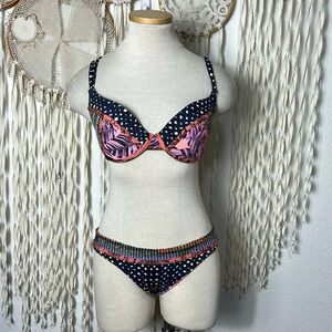 Maaji Two Piece Reversible Bikini Size Large